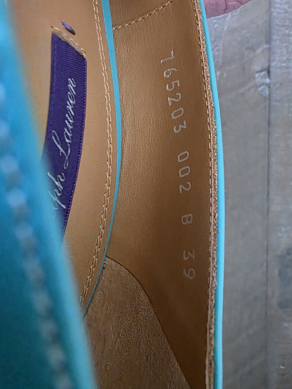 Ralph Lauren Made In Italy Celia Western Pumps Aqua Cream Leather - EU 39 US 8 - Picture 14 of 16